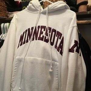 Signature White and Maroon Minnesota Hoodie